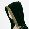thumbnail image 3 of QATAINLAV Women's Gothic Hooded Witch Dress Lace Up Belt Vitorian Dresses Trumpet Sleeve Ball Gown Halloween Costumes, Green, XXXL, Gifts for Girls, 3 of 6
