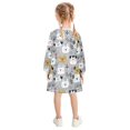 thumbnail image 3 of long-sleeved dress Cute Dog A-line dress with ribbed cuffs Soft and comfortable, 3 of 6