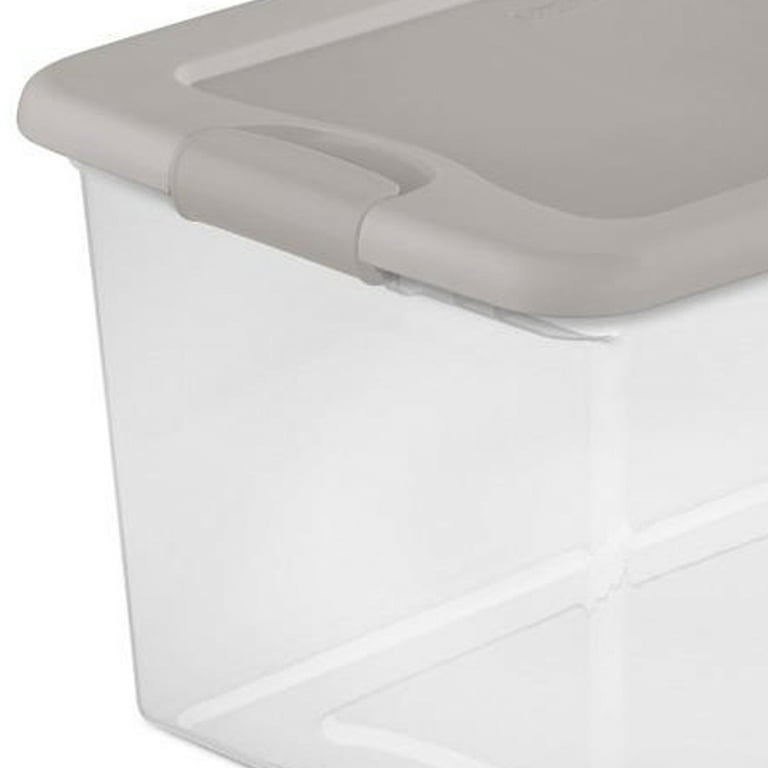 Sterilite 64 Qt. Latching Box Plastic, White, Set of 6 