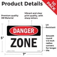 thumbnail image 2 of Zone OSHA Danger Vinyl Decal Label 7 Inch x 5 Inch - 10 Pack, 2 of 6