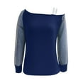 thumbnail image 5 of Summer Tops for Women Compression Long Sleeve Women Turtleneck Petite Active Jacket Turtle Neck Long Sleeve Shirt Woman's Summer Tops T Shirt Casual Sleeved Blue L, 5 of 6