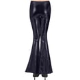 thumbnail image 7 of Miluxas Women's High Waist Pants Bright Flare Bell Bottom Trousers Disco Fashion Stretchy Plus Size Leggings Black S(S), 7 of 7