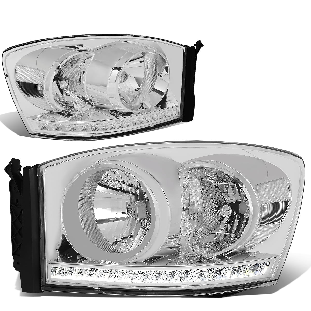 For 2006 to 2009 Dodge Ram Truck 1500 2500 3500 Pair LED Strip DRL