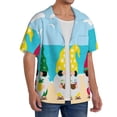 thumbnail image 2 of Sikiie Gnomes On The Beach Men's Wrinkle Free Untucked Cuban Shirt Business Casual Button Down Shirts Short Sleeve ShirtXX-Large, 2 of 5