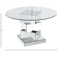 thumbnail image 6 of Meridian Furniture Haven Contemporary Glass Dining Table in Chrome, 6 of 9