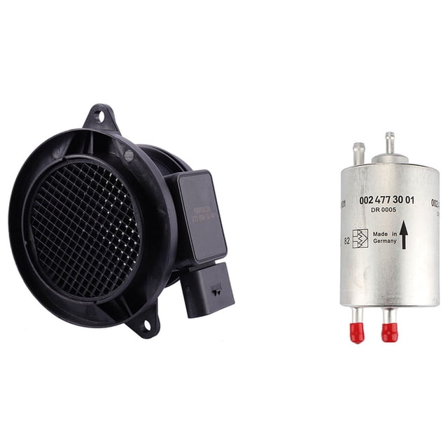 1 Pcs Mass Air Flow Sensor Meter & 1 Pcs 0024773001 Fuel Filter,1 * car air flow sensor 1 * Fuel Filter,black & silver