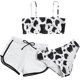 thumbnail image 2 of Swimsuits Girls 3 Piece, Cow Print Bikini Bathing Suit With Shorts, 2 of 5