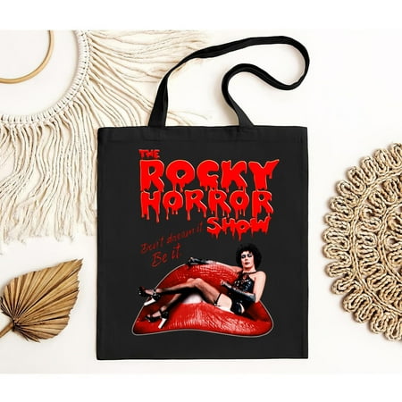 vintage The Rocky Horror Picture Show Broadway Musical Black Tote Bag S to -TH12686
