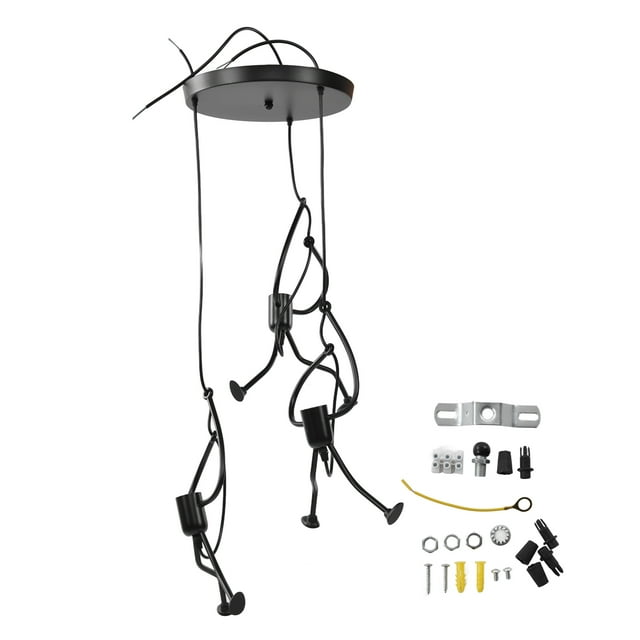Candelabros modernos E27, candelabro retro de hierro forjado para restaurante, cafetería, tienda de ropa, habitación para niños, 110-220V