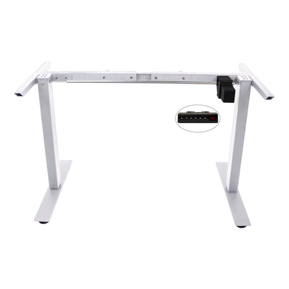 AnthroDesk Programmable Single Motor Electric Sit Stand Desk (White Frame)