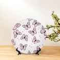 thumbnail image 6 of Wukai Butterflies (2) Print Decorative Plate for Display,Bone China Decorative Plate, Ceramic Dinner Plate with Stand, Vertical Ceramic Plate-7in, 6 of 6