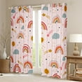 thumbnail image 2 of Homewish Girly Pink Cartoon Curtains Pack of 2 (42x84 Each), Kawaii Rainbow Cloud Curtains Blackout, Mystic Astrology Stars Bedroom Curtains, Living Room Curtains Decor, 2 of 5