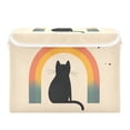 thumbnail image 7 of Yayeee Collapsible Cube Storage Bin with Lid Fabric Closet Decorative Basket with Handles, Beige Cat Rainbow, 7 of 7