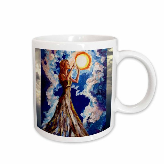 3drose, a Goddess Blowing the Moon across the Sky, 11oz Mug