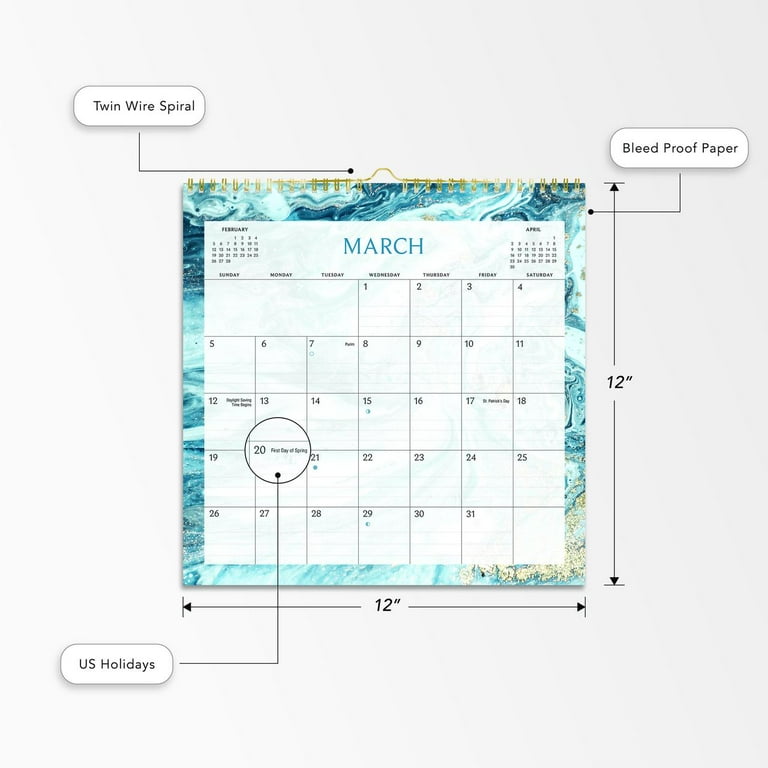 2023-12-month-calendar-marble-border-12x12-spiral-bound-by-pen-gear-walmart-com