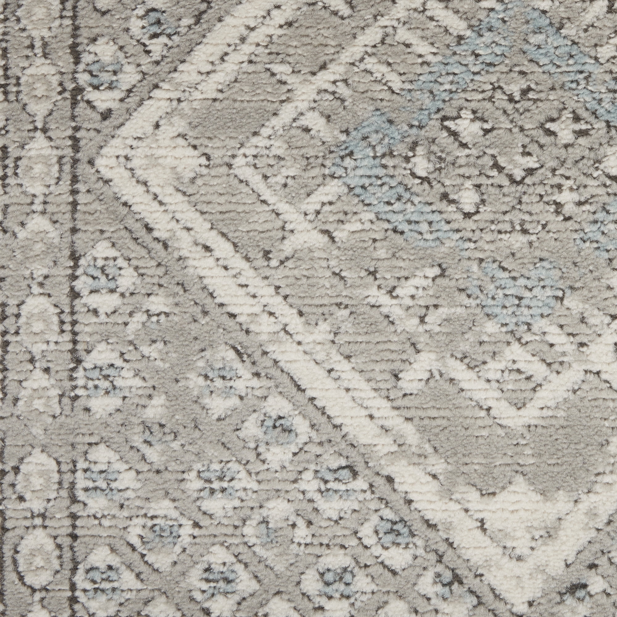 Nourison Concerto Modern Grey/Ivory/Blue 10' x 14' Area Rug, (10x14)