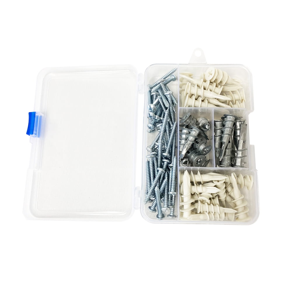Robtec Drywall Anchor Assortment, 3/8”- ½” x 1-1/4”–1-5/8” (100-Pack)