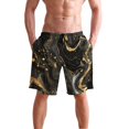 thumbnail image 4 of Dailycode Men's Quick Dry Swim Trunks Beach Shorts Casual Summer Board Shorts with Pockets, Luxury Black Gold Marble, 4 of 8