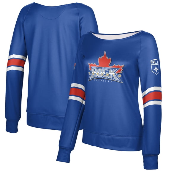 Women's Epoch Lacrosse Blue Toronto Rock Boat Neck Pullover Sweatshirt
