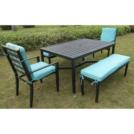 Mainstays Rockview 5 Piece Patio Dining Set Black Seats 6
