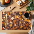 thumbnail image 2 of Maple LeafFall Placemats Set of 4 Autumn Rustic Botanical Leaves Place Mats Indoor Wipeable Table Mats Washable Cloth Dining Table Placemats for Kitchen Holiday Party Home Decor 13x19 Inch, 2 of 9