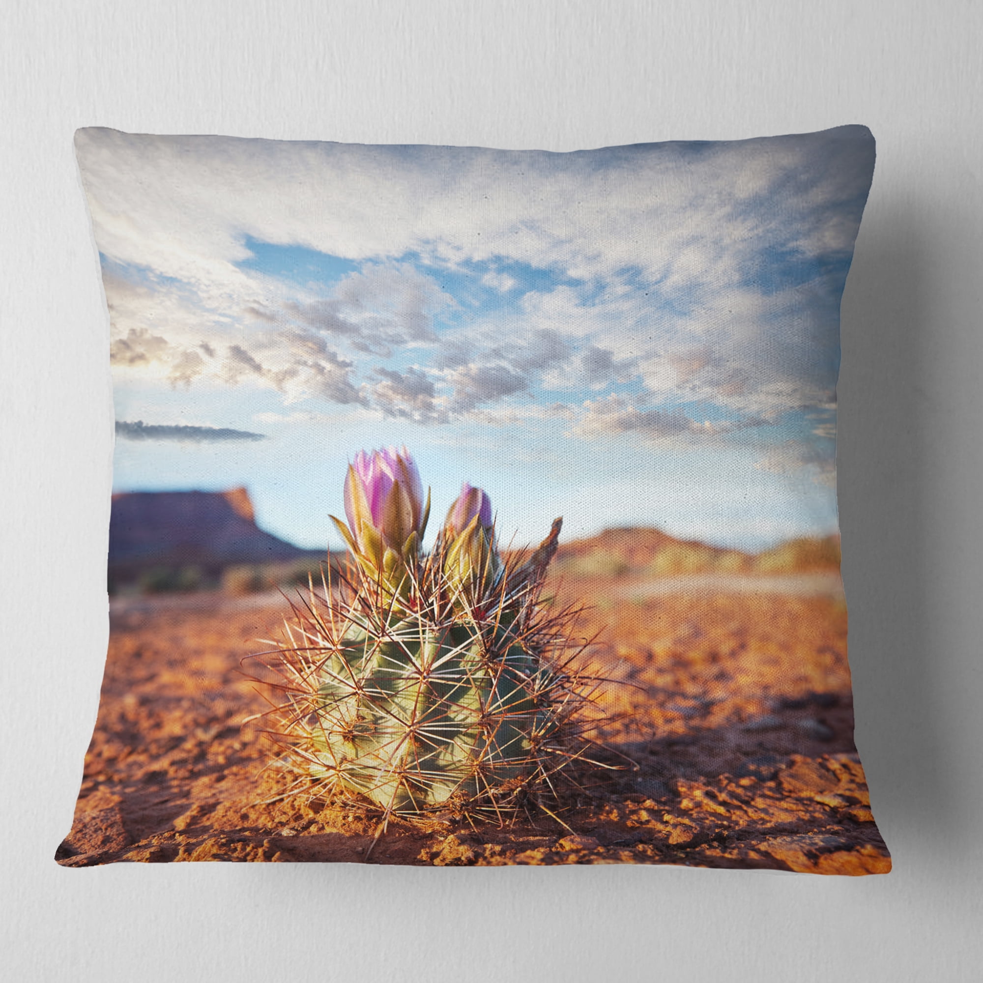 Designart 18" x 18" Brown Polyester Throw Pillow