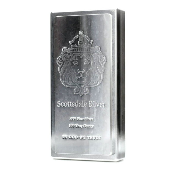 100 oz Silver Bar - Scottsdale Mint King Stacker® .999 Silver Bar