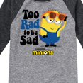 thumbnail image 3 of Despicable Me Minions - Too Rad To Be Sad  - Toddler & Youth Raglan Graphic T-Shirt, 3 of 4