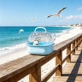 thumbnail image 6 of Portable Small Pet Travel Cage,Hamster Travel Carrier Carry Case with Water Bottle,Transparent Acrylic Lightweight Portable Cage for Hamster,Bird Outdoor Outing,7.87x7.09x6.3 Inch,Blue, 6 of 7