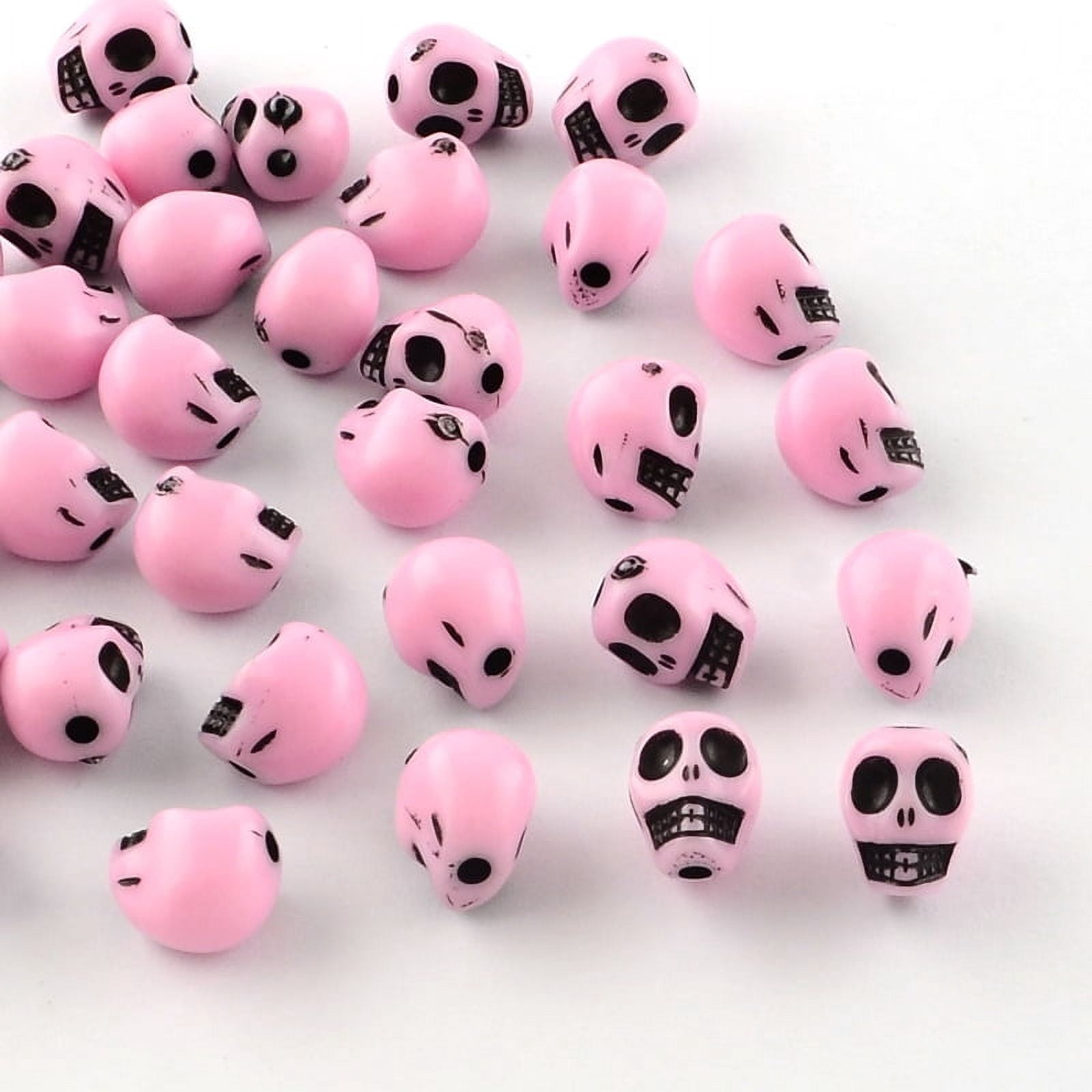 500g Opaque Acrylic Beads Skull Mixed Color 10x8x9mm Hole: 2mm 1200pcs/500g