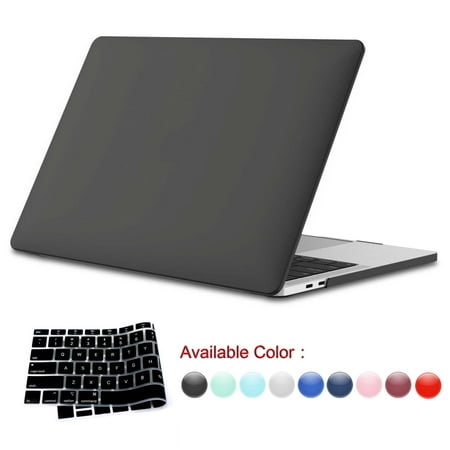 MacBook Pro 15 Case A1990 / A1707 Keyboard Cover Black, Njjex Smooth Matte Frosted Rubberized Case Shell for Apple MacBook Pro 15