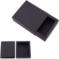 thumbnail image 1 of Paquete de 20 cajas de cartón kraft con cajón, ideales para envolver regalos, jabón, joyería, dulces, recuerdos de boda y otros obsequios. Color negro (medidas exteriores: 5 x 4,25 x 1,65 pulgadas)., 1 of 9