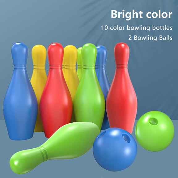 12-Piece Kids Bowling Set, Multicolor ABS Toy, 10 Pins & 2 Balls, Indoor/Outdoor Parent-Child Game, Educational Motor Skill Toy For Toddlers