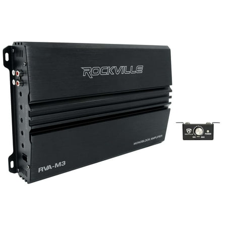 Rockville RVA-M3 V2 4000w Peak/1000w RMS @ 1 Ohm Amplifier Mono Car Amp Remote
