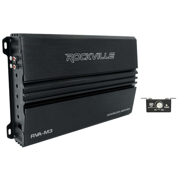 Rockville RVA-M3 V2 4000w Peak/1000w RMS @ 1 Ohm Amplifier Mono Car Amp Remote