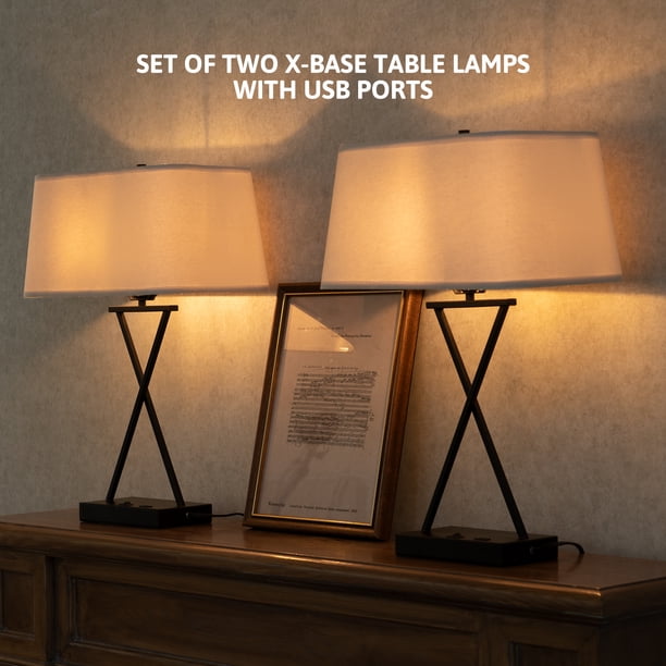 Set Of 2 22 Bedside Lamps For Bedrooms Side Table Lamps For Living Room Walmart Com Walmart Com