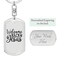 thumbnail image 2 of Welcome Jesus Stainless Steel or 18k Gold Premium Swivel Dog Tag Keychain, 2 of 10