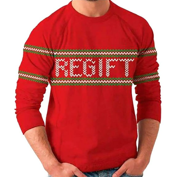 Holiday Present Regift Adult Red Ugly Christmas Sweater