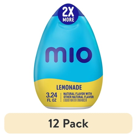 (12 pack) mio Lemonade Naturally Flavored with other natural flavor Liquid Water Enhancer, 3.24 fl oz Bottle