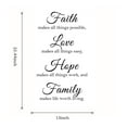thumbnail image 4 of Wall Art Stickers for Living Room Faith Makes All Things Possible, Love Makes All Things Easy, Hope Make All Things Work, and Family Makes Life Worth Living Inspirational Quote Sayings Decal Home, 4 of 7