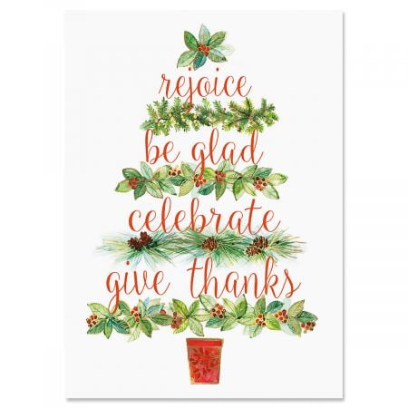 Calling Tree Religious Christmas Cards - Holiday Greeting Cards, Set of