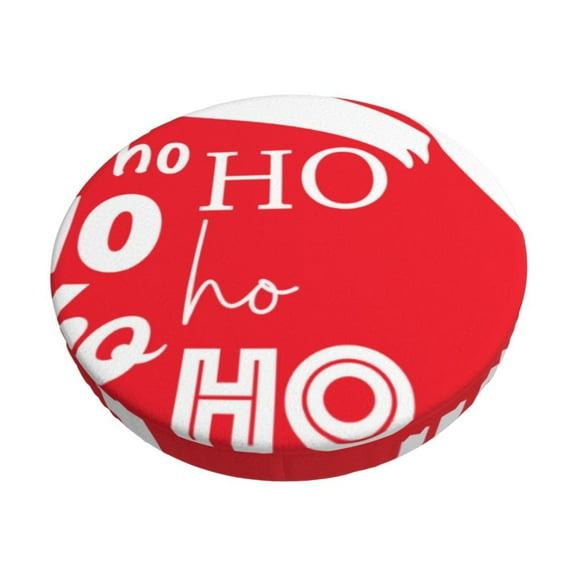 Hirioo Saying Ho Ho Ho for Round Bar Stool Seat Covers Washable Stool Cushion Slipcover Elastic Bar Chair Covers for 12-14 Inch Chair-12 inch