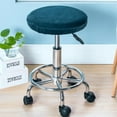 thumbnail image 3 of 1 Piece Velvet Chair Covers Bar Stool Covers Anti-Slip Round Stool Cushion Cover Washable Stool Cushion Slipcover for Dia 12-15" Home Bar Hotel Counter Blue, 3 of 8