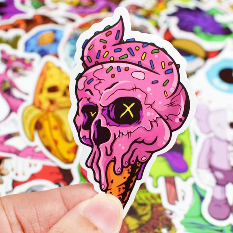 Horreur 50pcs Stickers Pack Halloween Zombies Autocollants Pour Enfants Portables Enfants Voiture Skateboard Vélo Valise Bagages Pare-chocs