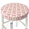 thumbnail image 3 of Wukai pink hand drawn bows Bar Chair Covers,Barstool Covers Round, Stretch Round Bar Stool Covers,Washable Stool Cushion Slipcovers for 11-14 inch-13 inch, 3 of 7