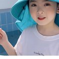 thumbnail image 4 of Sombrero de verano para niños, sombrero encantador con protección solar de ala grande, sombrero de pescador para bebé, niño, niña, azul lago, tamaño libre, 4 of 5