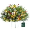 thumbnail image 2 of LmnLft Pre-Lit Artificial Christmas Tree Urn Filler, Outdoor Lighted Planter Bushes with Tripod Stake, Snow Flocking and LED Lights for Porch Christmas Decoration, 2 of 3