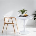thumbnail image 2 of Compact 24" Round Tulip Coffee Table - Versatile White Design for Kitchen and Coffee, 2 of 7
