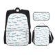 thumbnail image 1 of Easygdp Cute Shark Mochila para Niños y Niñas con Set de Caja de Almuerzo y Estuche para Lápices 3 en 1, Mochila Escolar Estampada para Adolescentes, 1 of 7