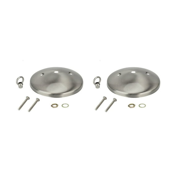 Aspen Creative 21523-12 Modern Light Fixture Canopy Kit, 5" Diameter with Collar Loop, 7/16" Center Hole, Brushed Nickel, 2 Pack